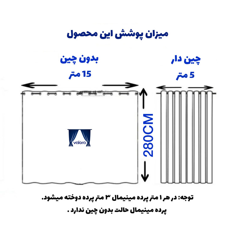 پرده مینیمال حریر کتان ترکیب رنگی مناسب پنجره 5 متری