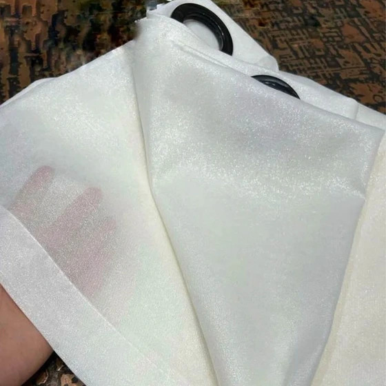 پرده آماده حریر ساده نباتی سایز ۲۸۰×۱۵۰ سانتی متر